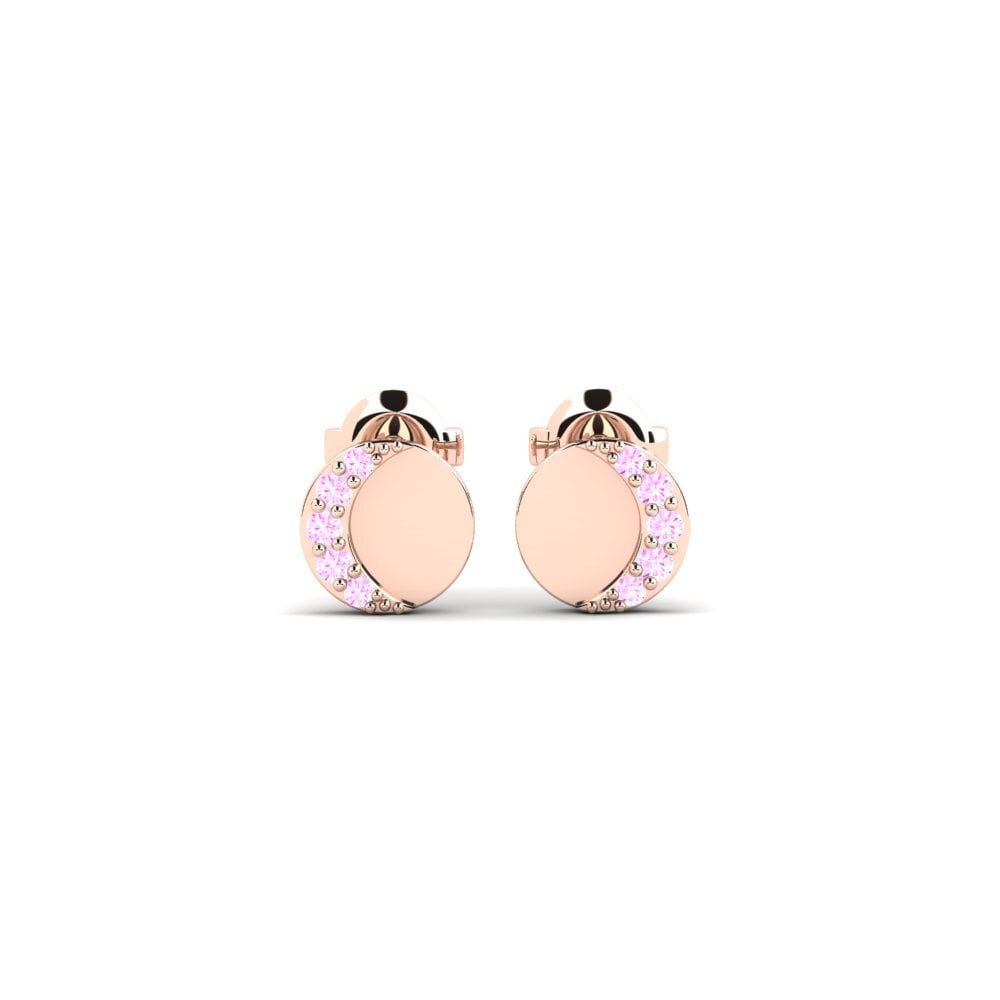 18ct Rose Gold Pink Sapphire Women's Earring Essonne