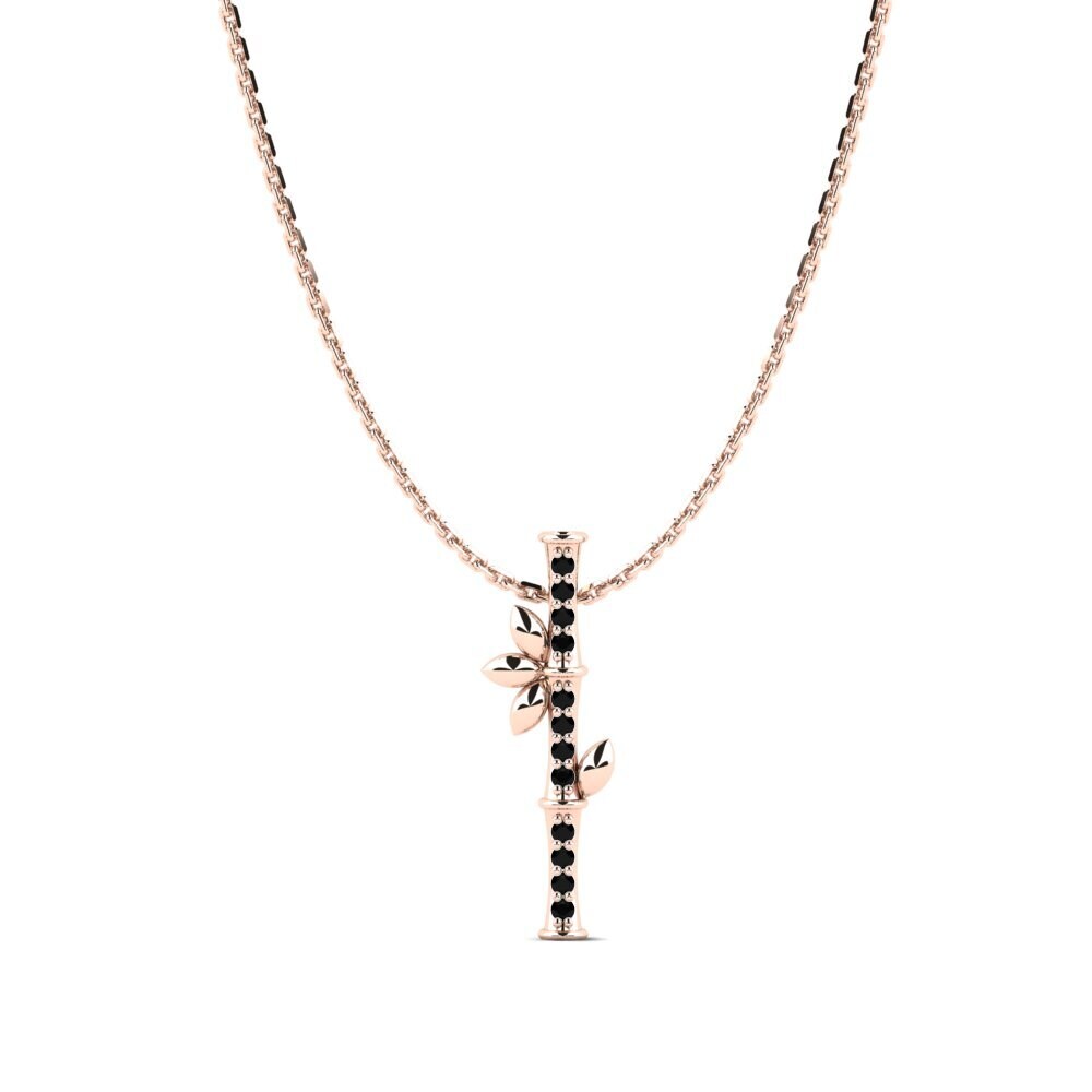 9ct Rose Gold Black Diamond Women's Pendant Fermentum