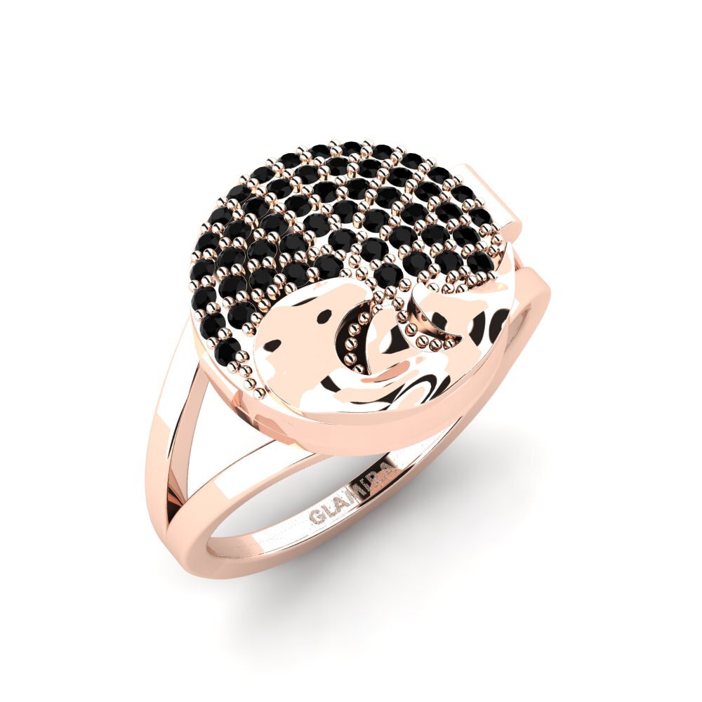 9ct Rose Gold Black Diamond Ring Herinnering
