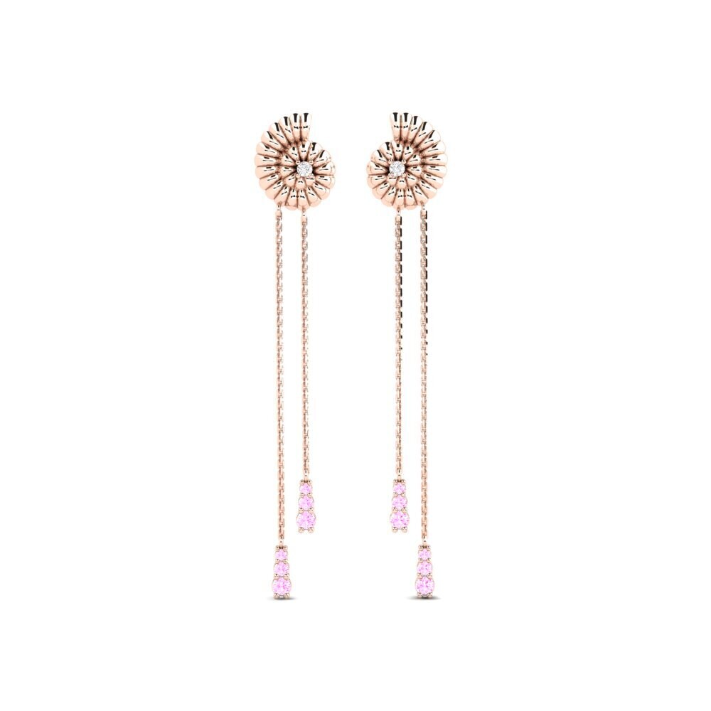 18ct Rose Gold Pink Sapphire Women's Earring Herwer