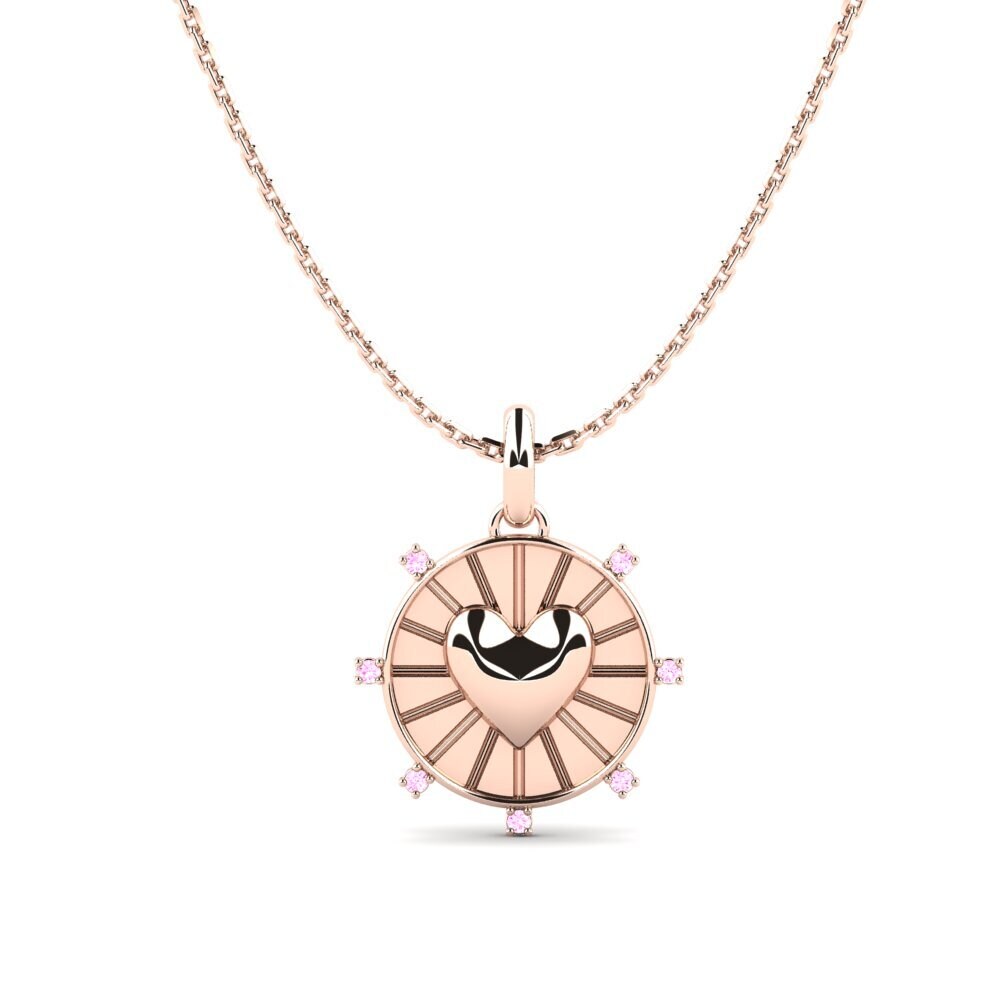 18ct Rose Gold Pink Sapphire Women's Pendant Kwambiri