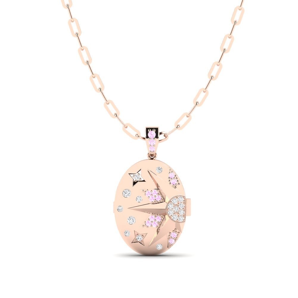 18ct Rose Gold Pink Sapphire Women's Pendant Leontopol