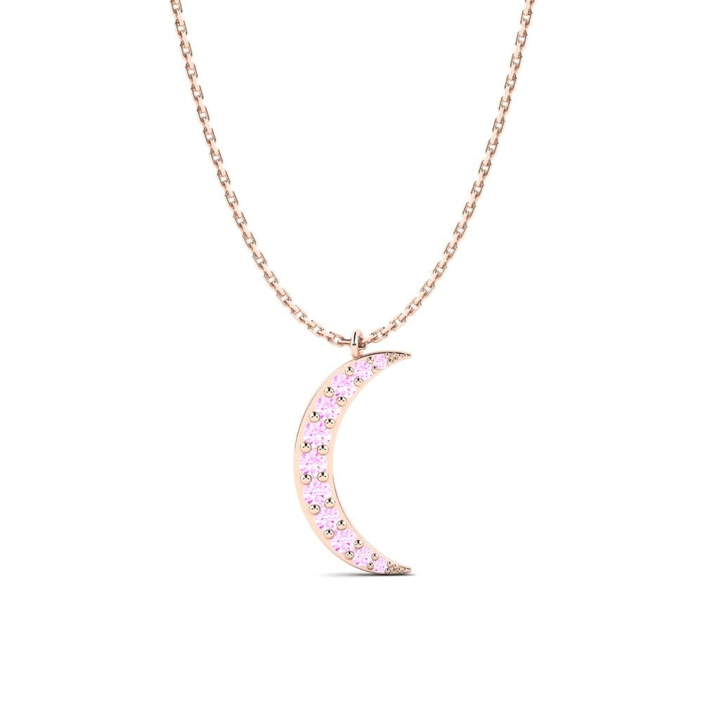18ct Rose Gold Pink Sapphire Women's Necklace Lielupe