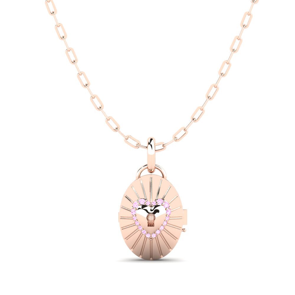 18ct Rose Gold Pink Sapphire Women's Pendant Masayahin