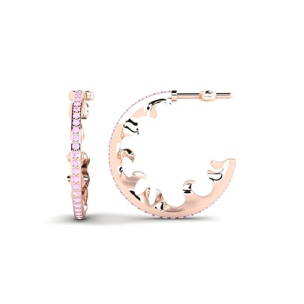 18ct Rose Gold Pink Sapphire Women's Earring Memories