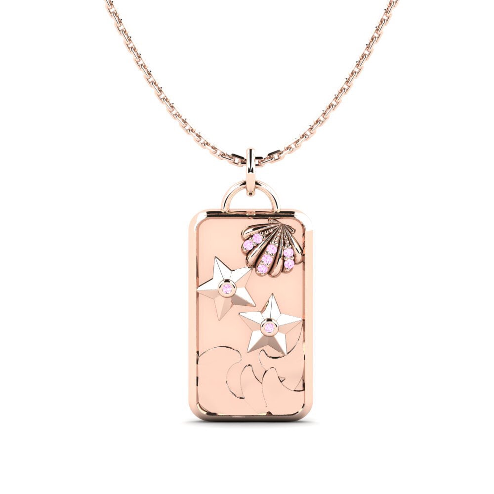 18ct Rose Gold Pink Sapphire Women's Pendant Memorija