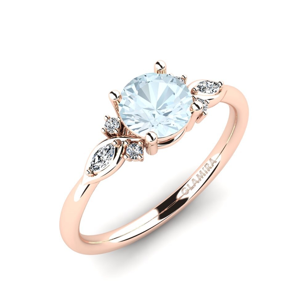 14ct Rose Gold Engagement Ring Gisu - Round