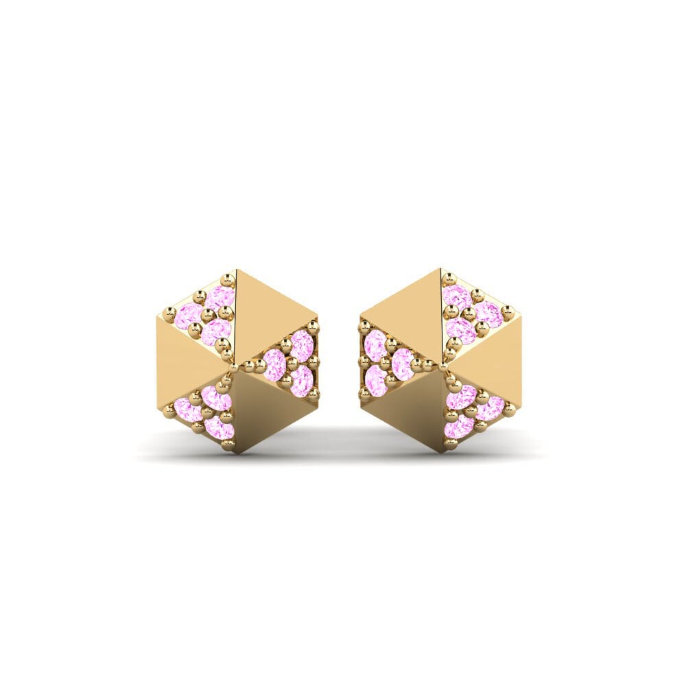 Saphir Rose Boucle d'oreille femme Hedle