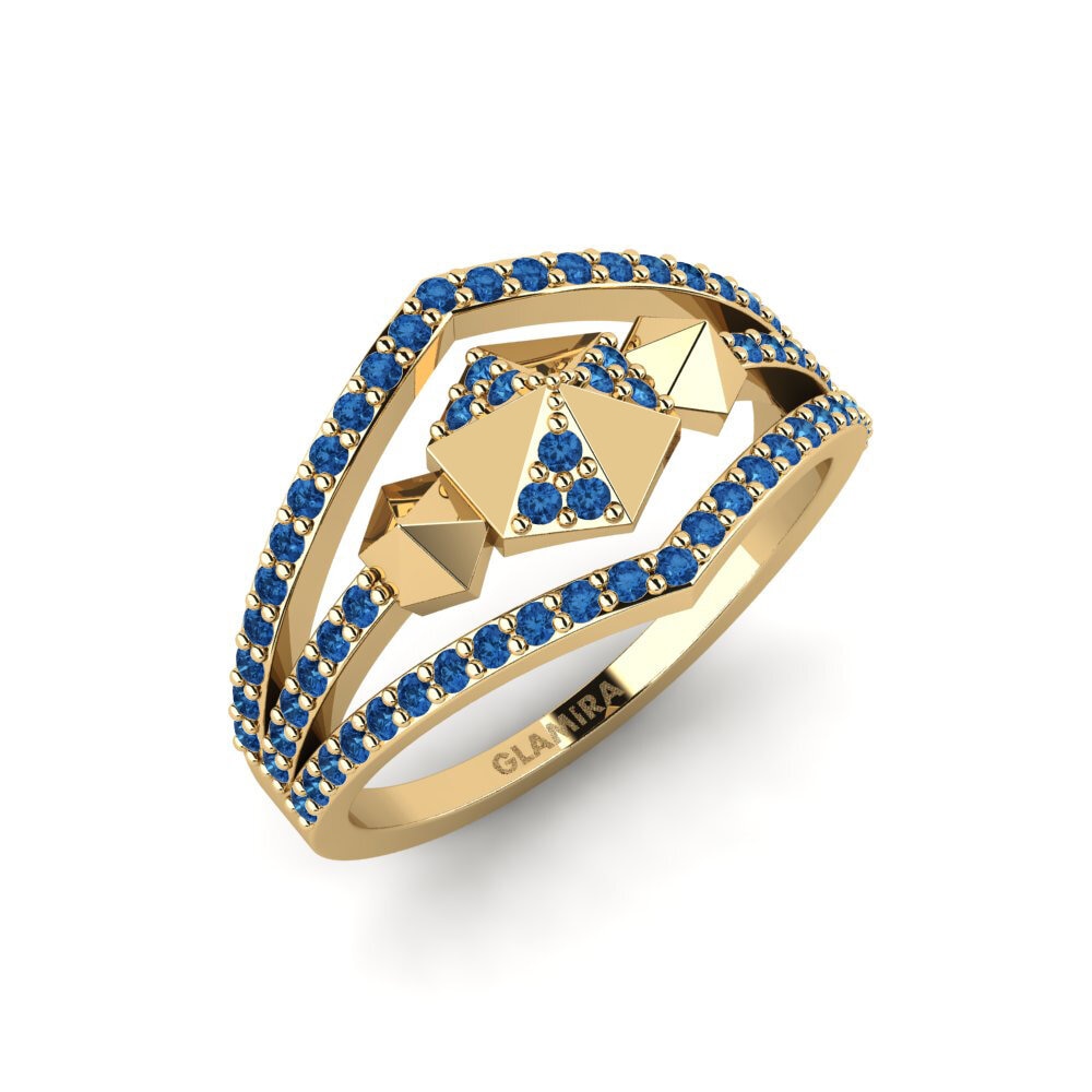 Dark Blue Zirconia Ring Kelq