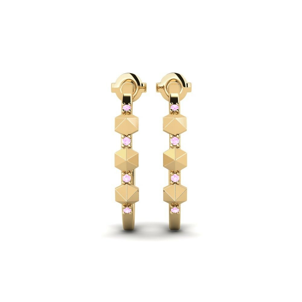 Saphir Rose Boucle d'oreille femme Konektis