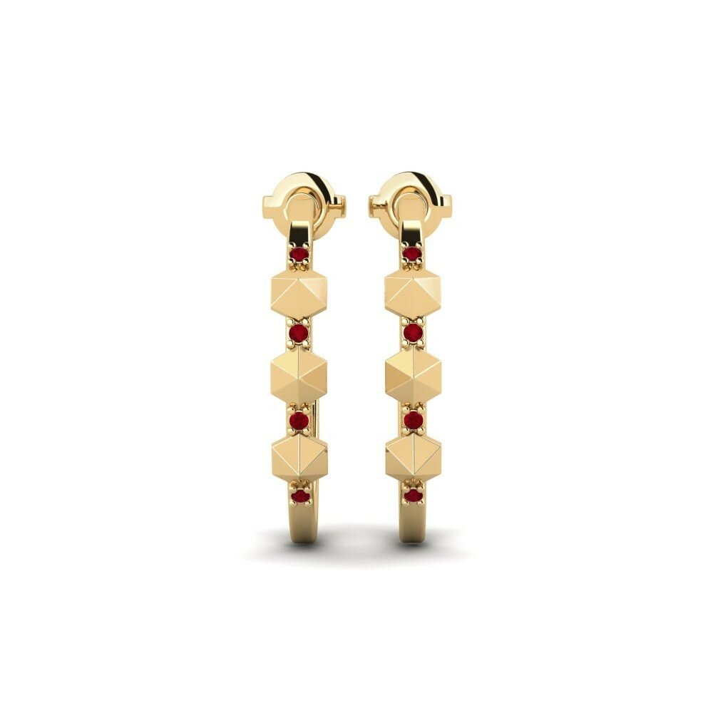 Zircone Rosso Orecchino da donna Konektis