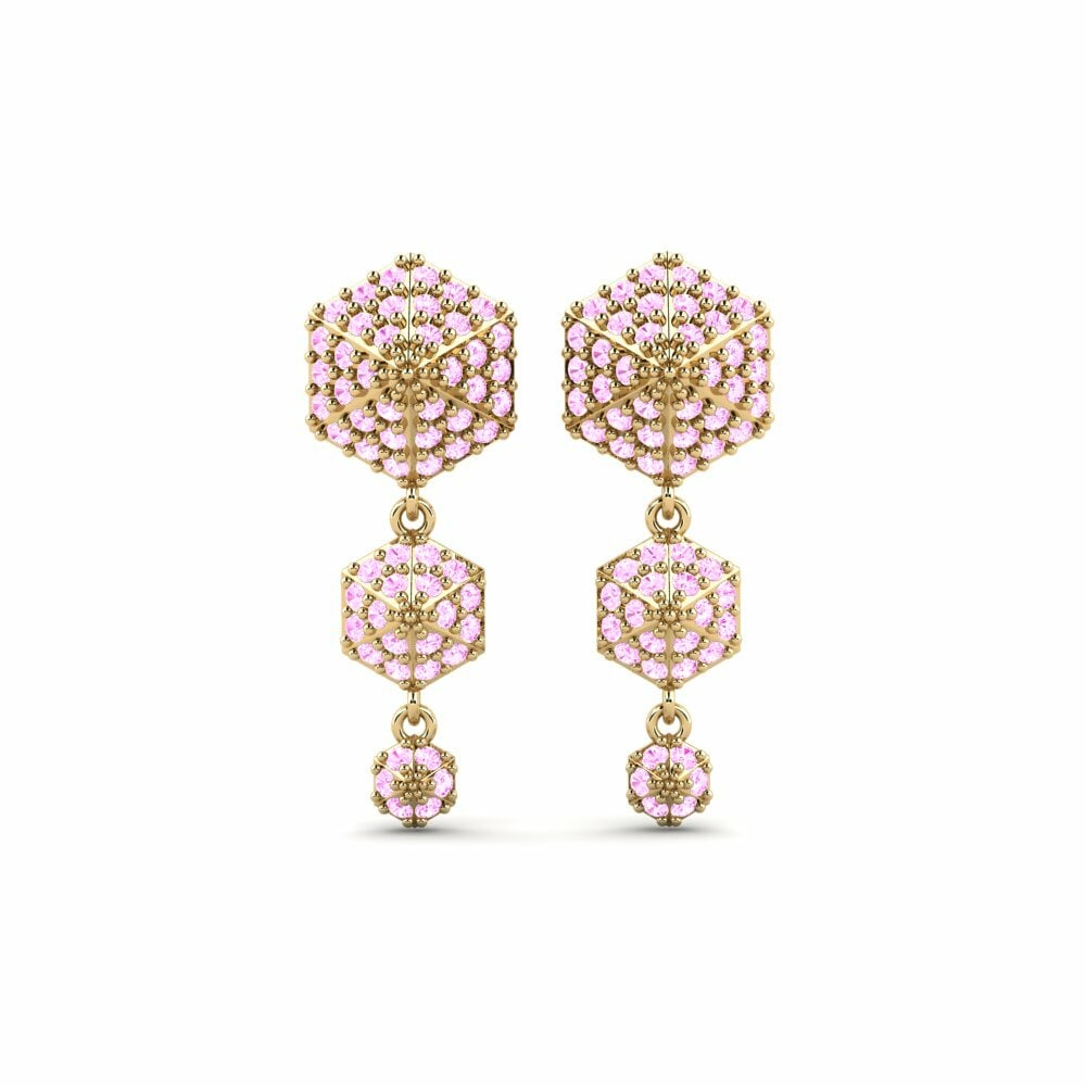 Saphir Rose Boucle d'oreille femme Kuragura