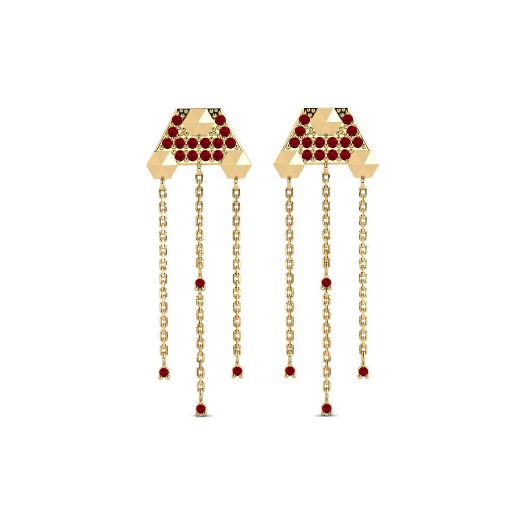 Zircone Rosso Orecchino da donna Kushopera