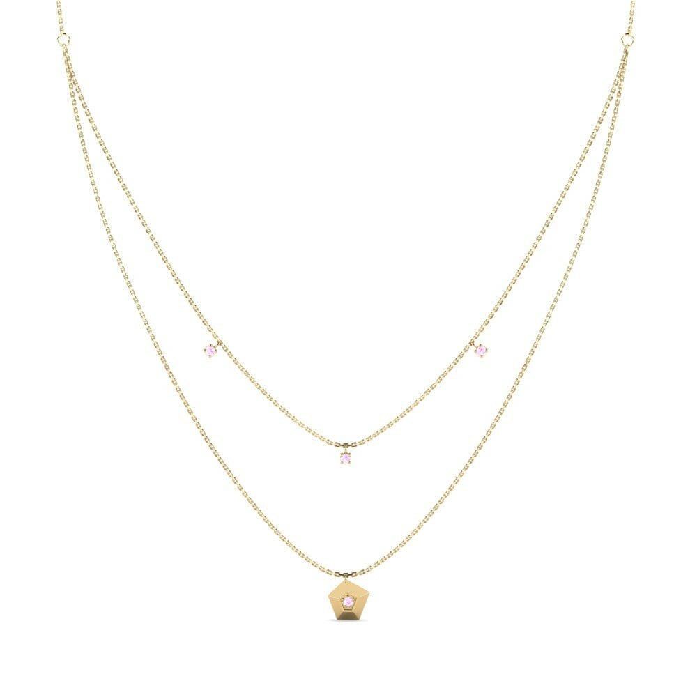 Saphir Rose Collier pour femme Lithium
