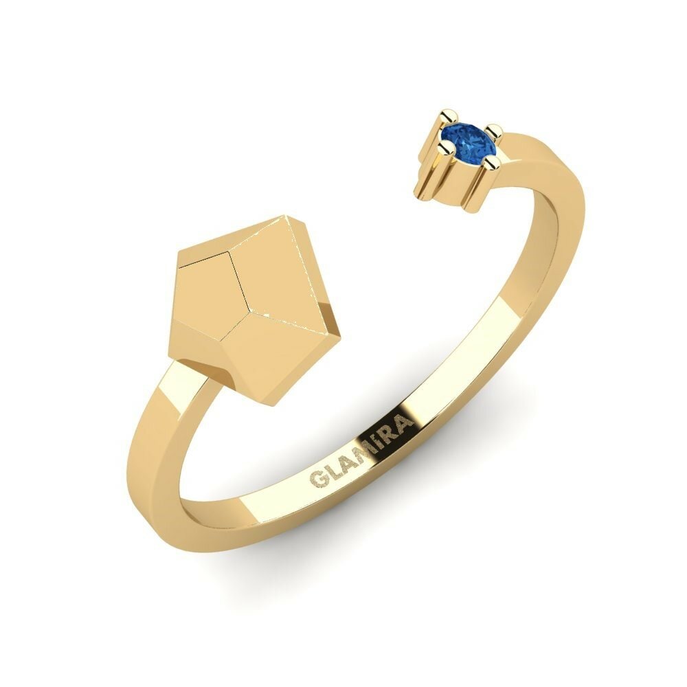 Dark Blue Zirconia Ring Longitude