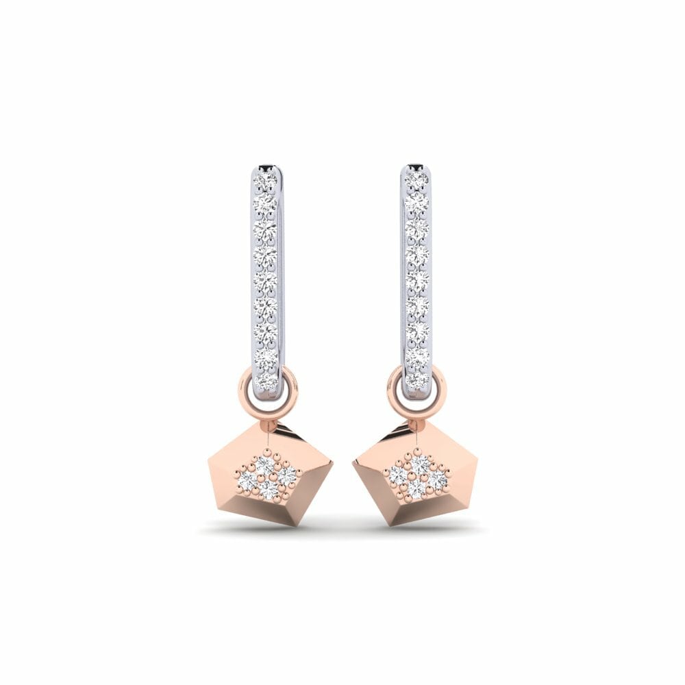 Oro Bianco & Rosso 375 Orecchino da donna Majoraxis