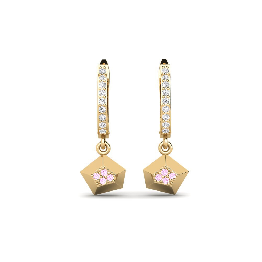 Saphir Rose Boucle d'oreille femme Meteorid