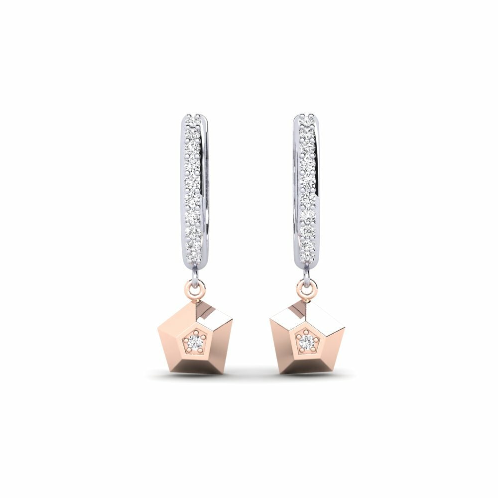 Oro Bianco & Rosso 375 Orecchino da donna Meteorite