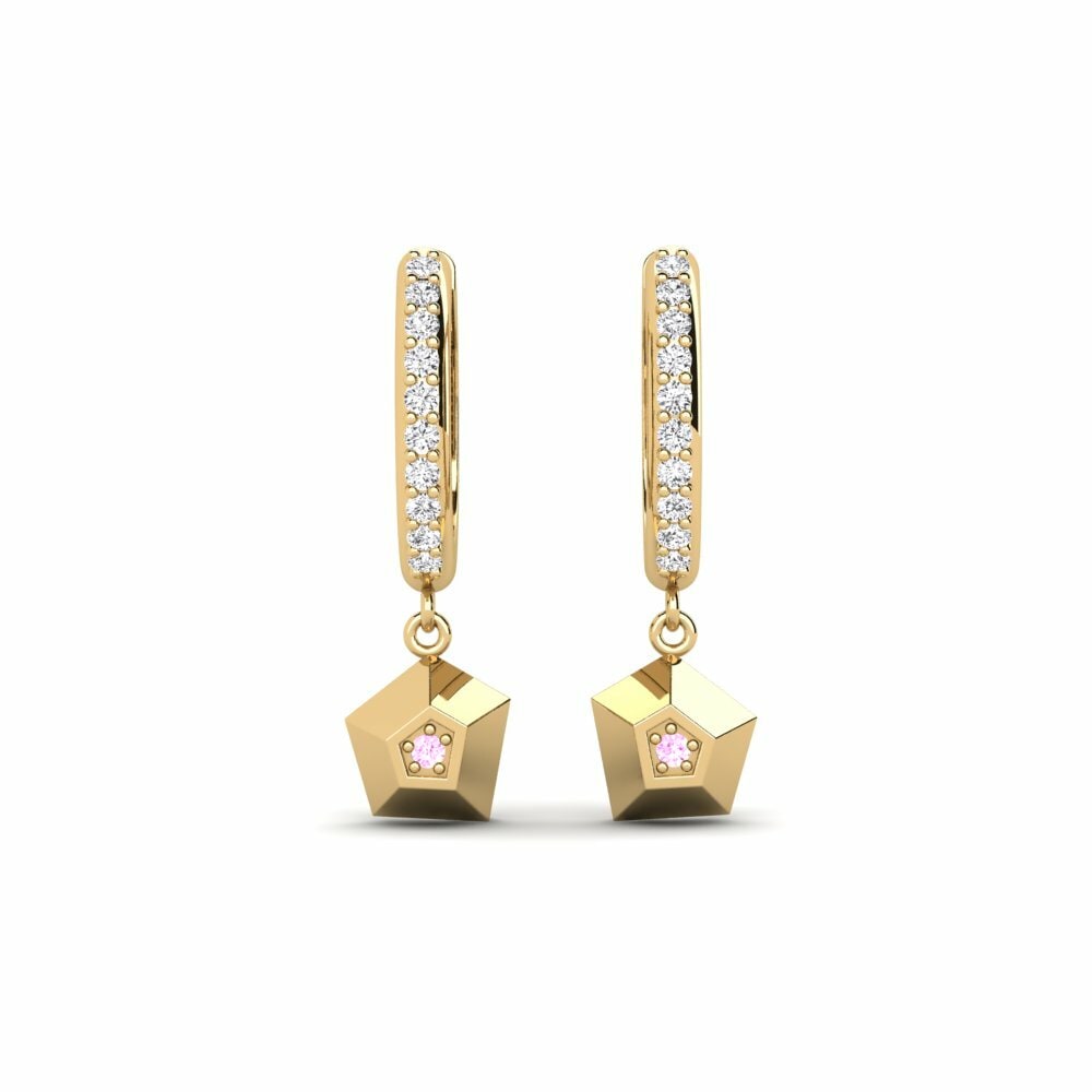 Saphir Rose Boucle d'oreille femme Meteorite