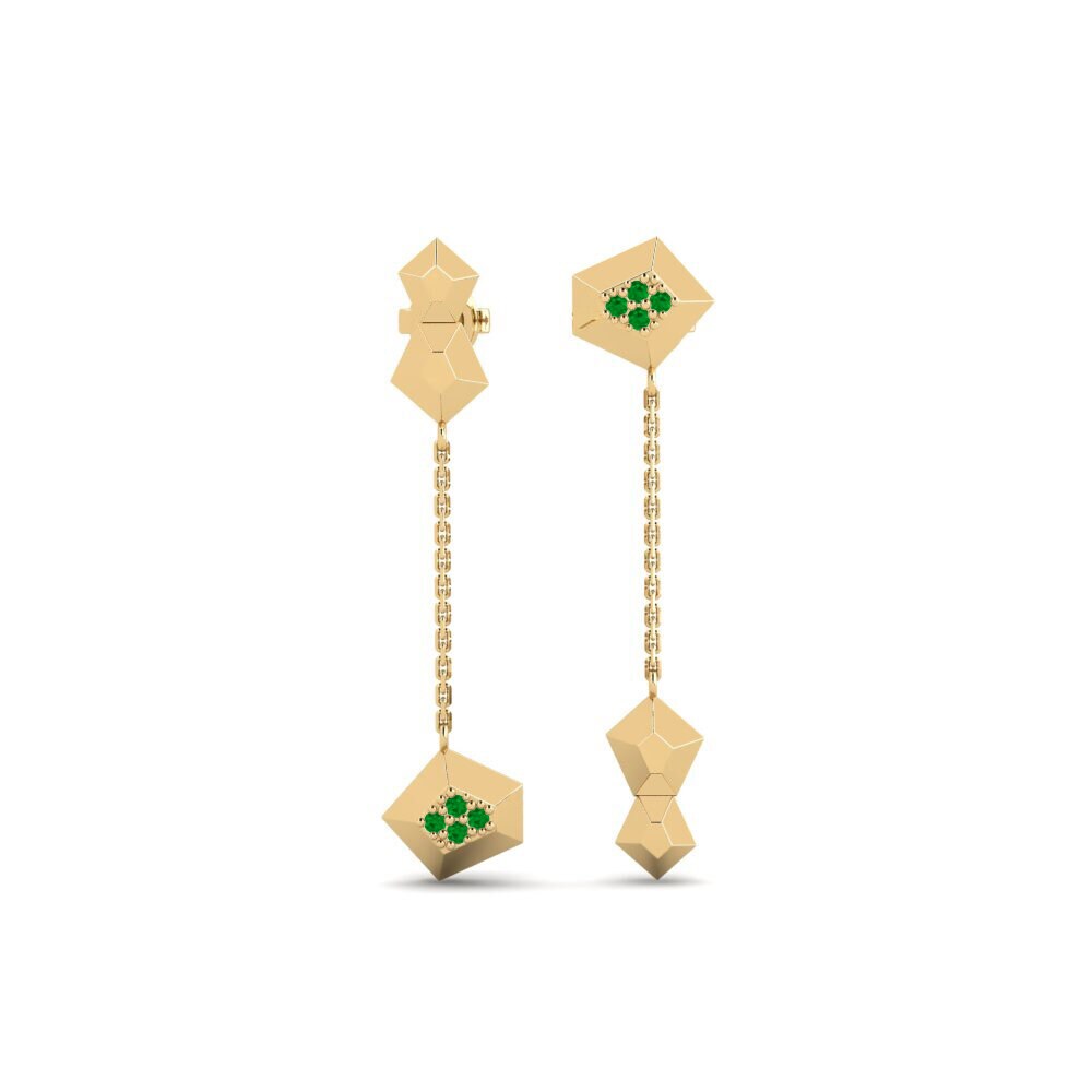 Emerald Women's Earring Molecule