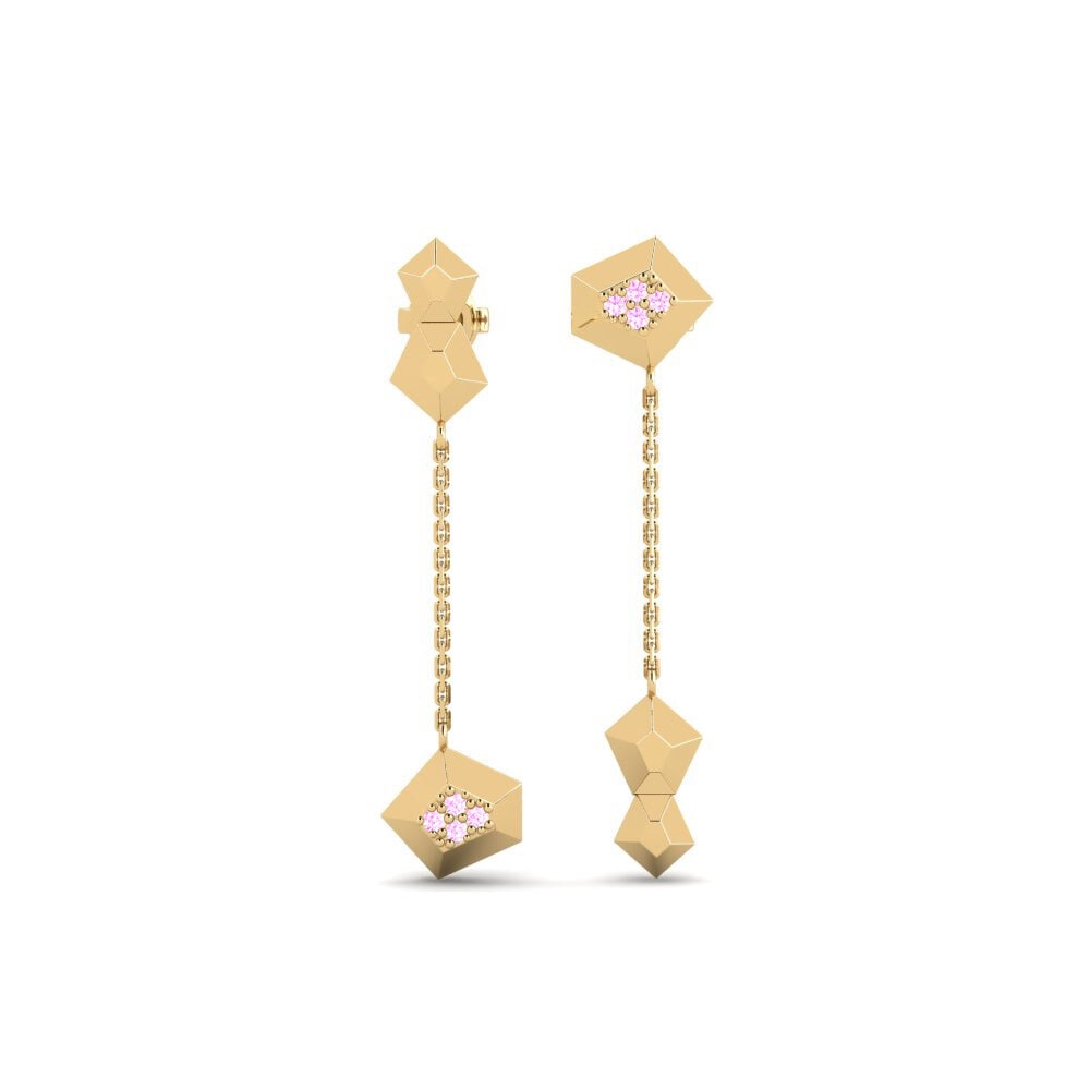 Saphir Rose Boucle d'oreille femme Molecule