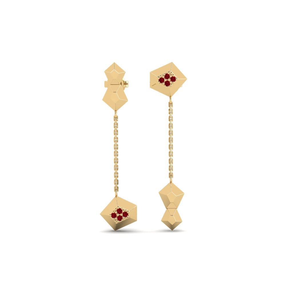 Zircone Rosso Orecchino da donna Molecule