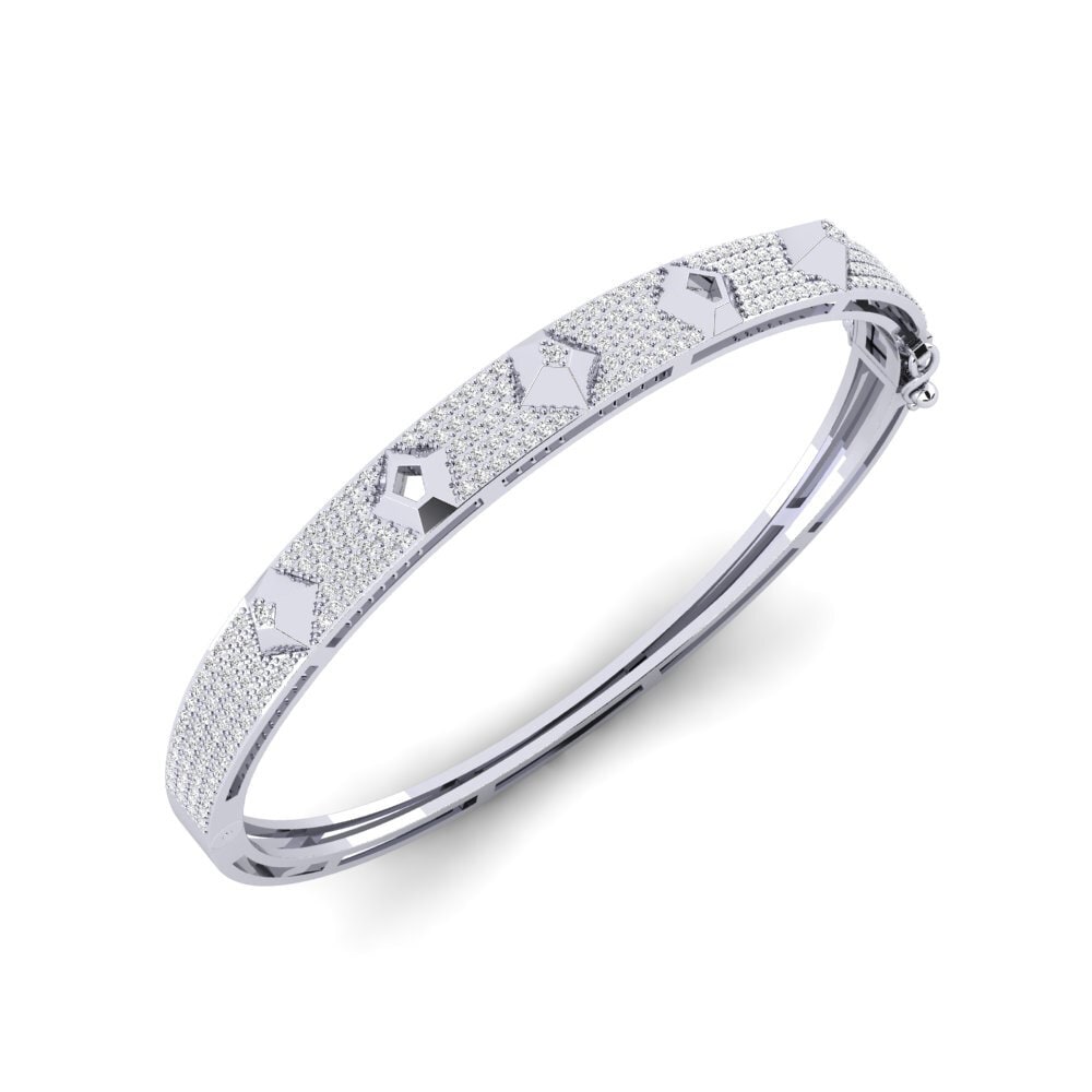 14ct White Gold Women's Bangle Polaraxis
