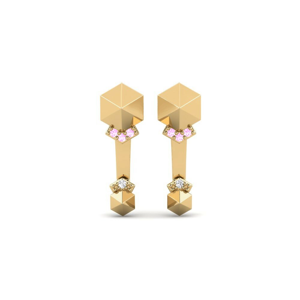 Saphir Rose Boucle d'oreille femme Presensya