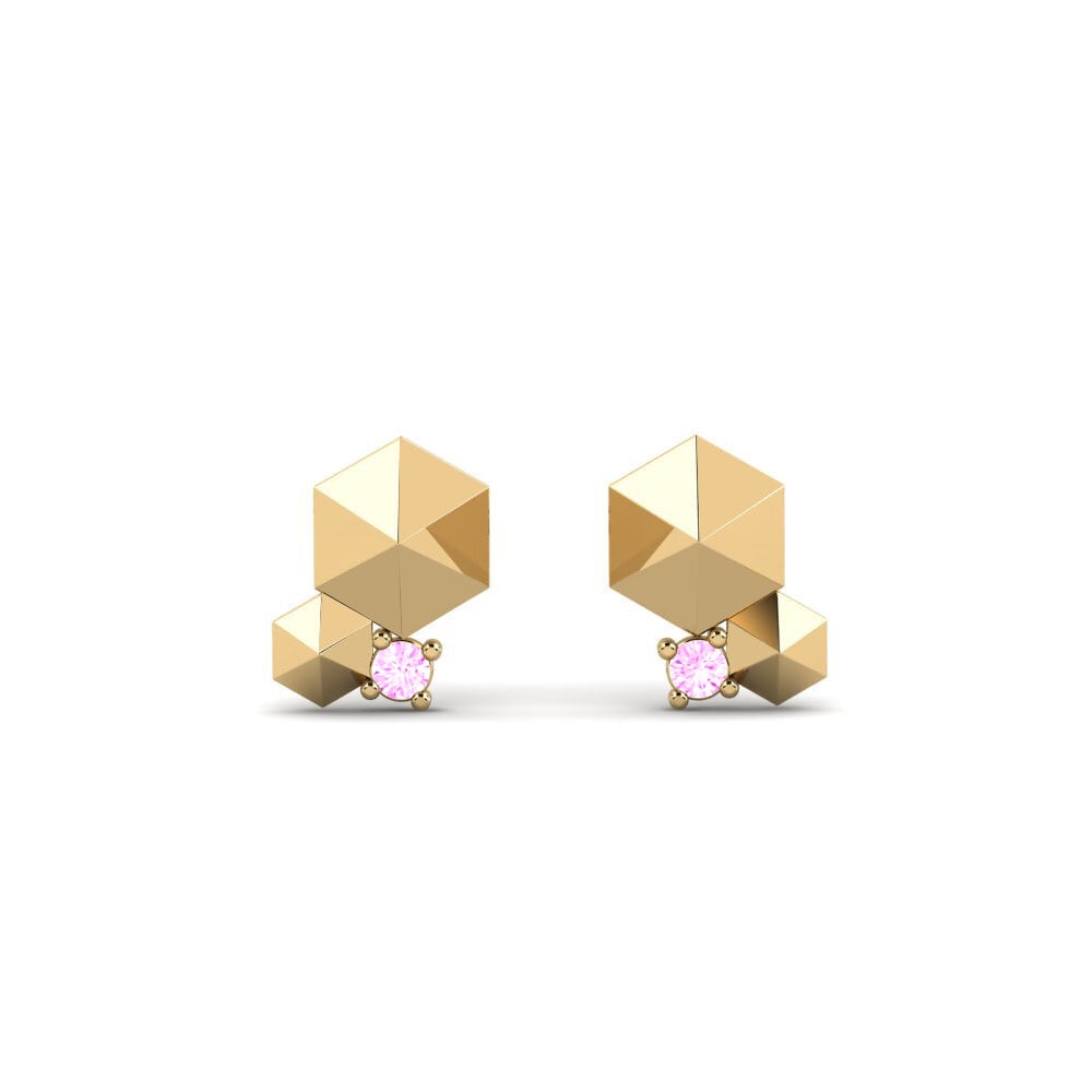 Saphir Rose Boucle d'oreille femme Pronseg