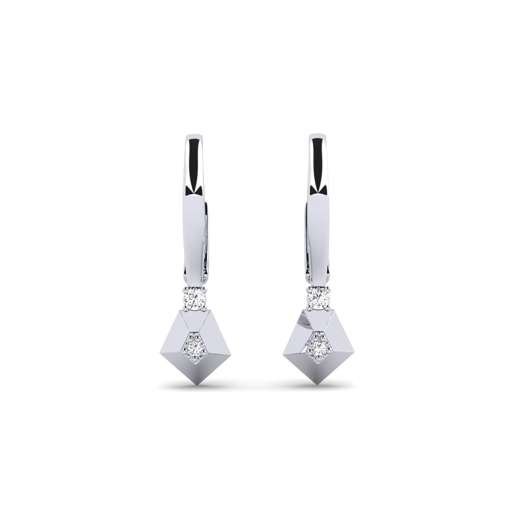950 Platinum Women's Earring Quartermoon