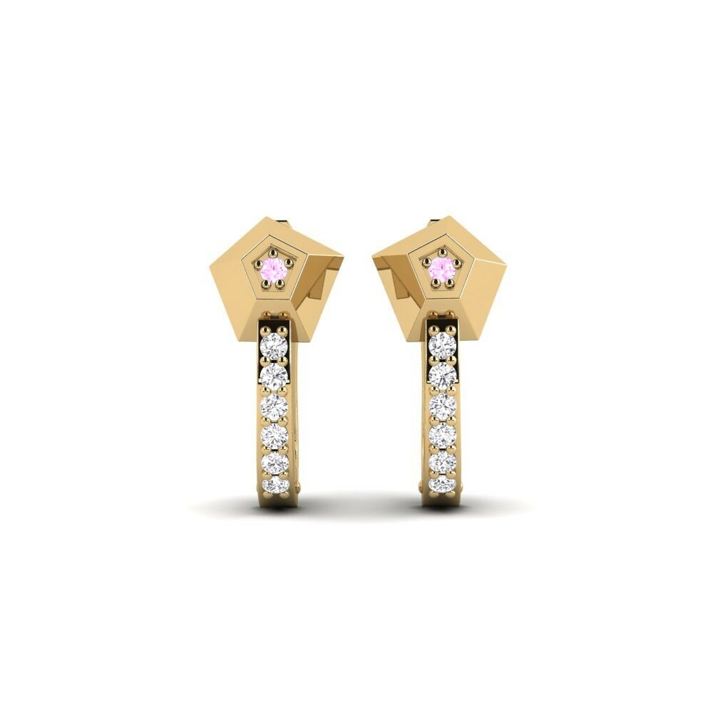 Saphir Rose Boucle d'oreille femme Quasar