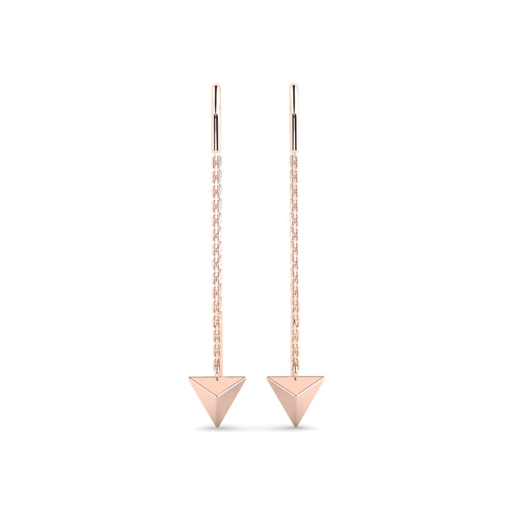 9ct Rose Gold Earring Railway