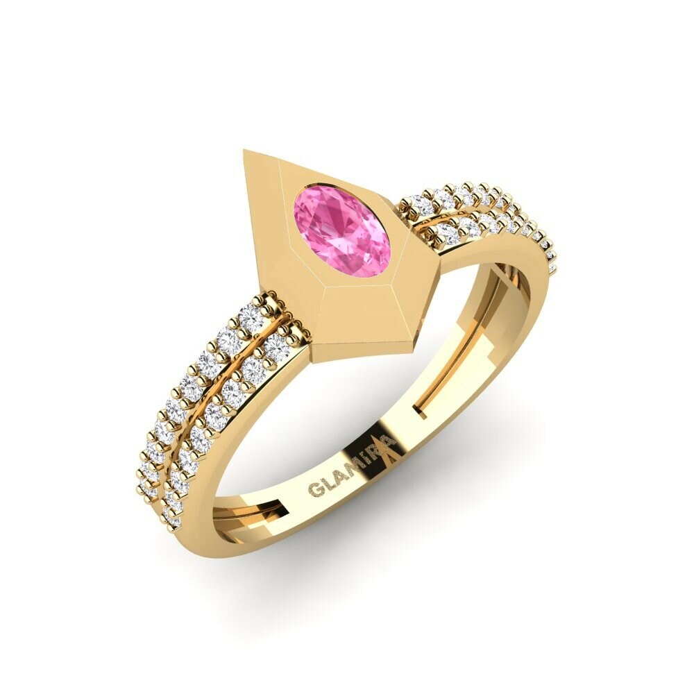 Pink Sapphire Engagement Ring Semua