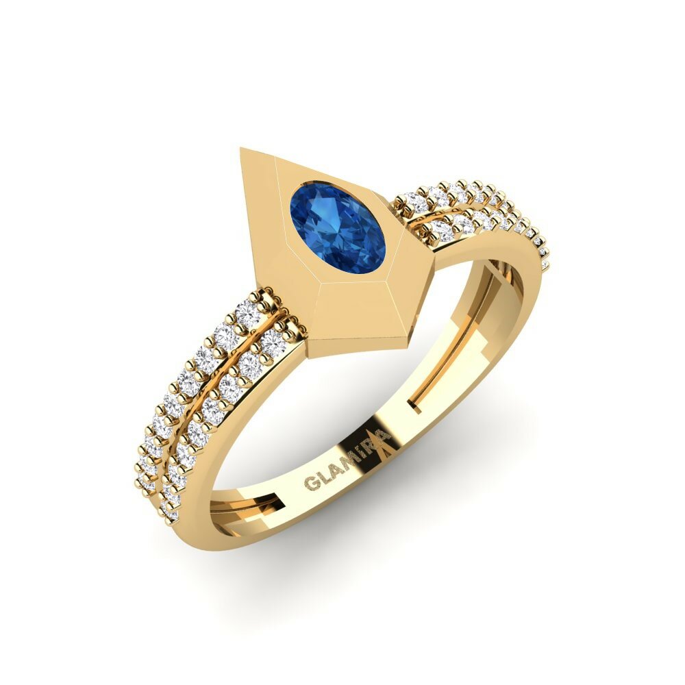Dark Blue Zirconia Engagement Ring Semua