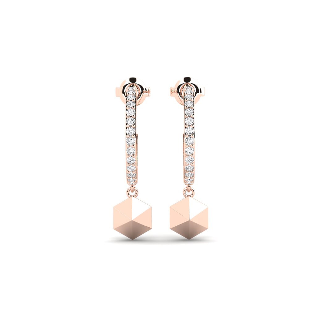 9ct Rose Gold Women's Earring Terhubung