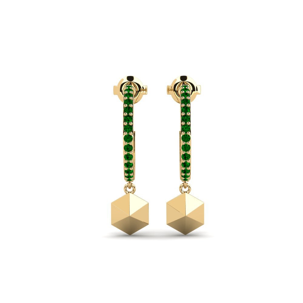 Green Zirconia Women's Earring Terhubung