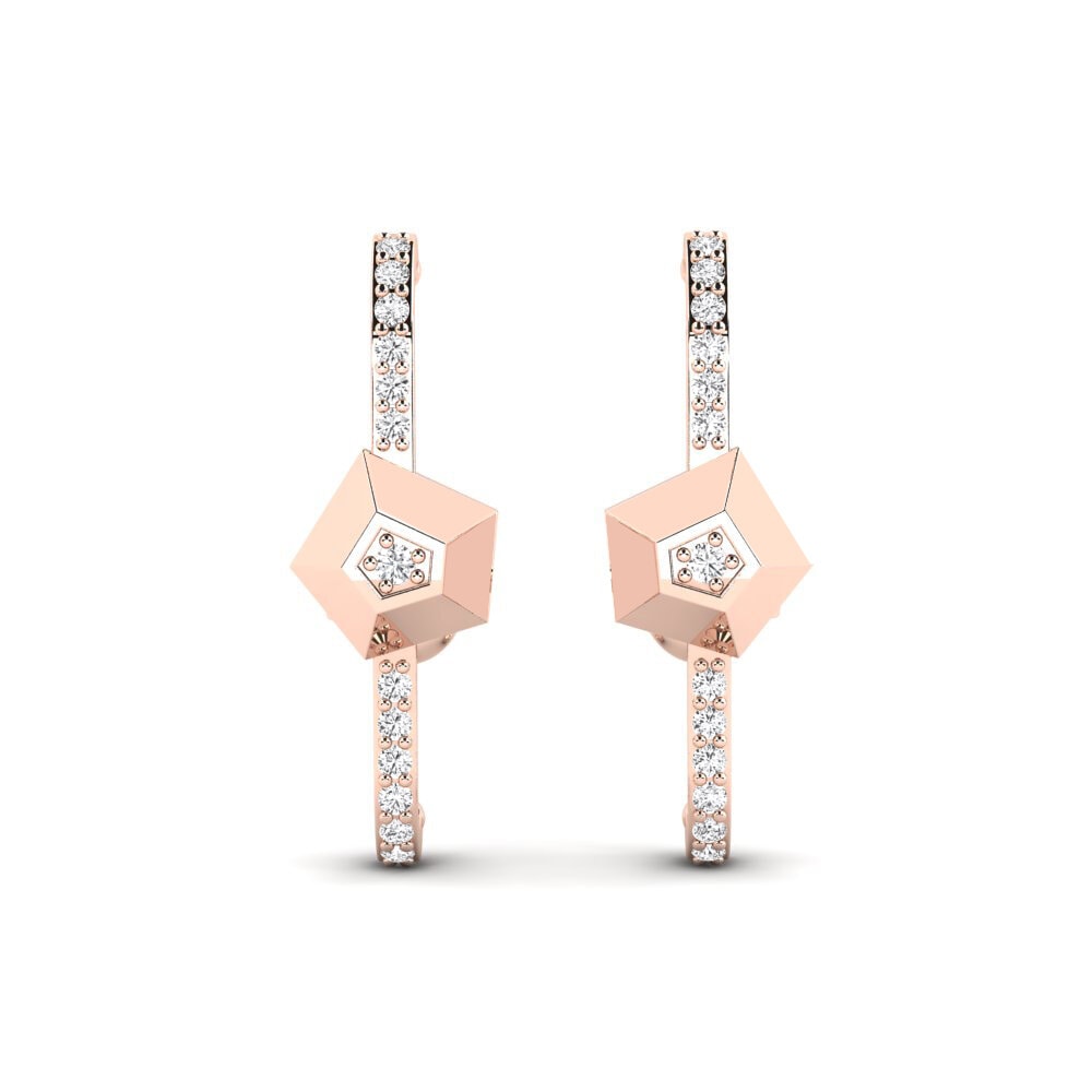 14k Oro Rosa Pendiente de mujer Antarctic