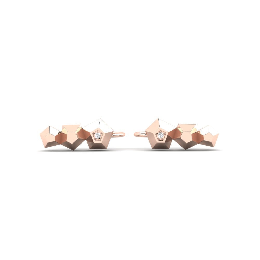 14k Oro Rosa Pendiente de mujer Astrology