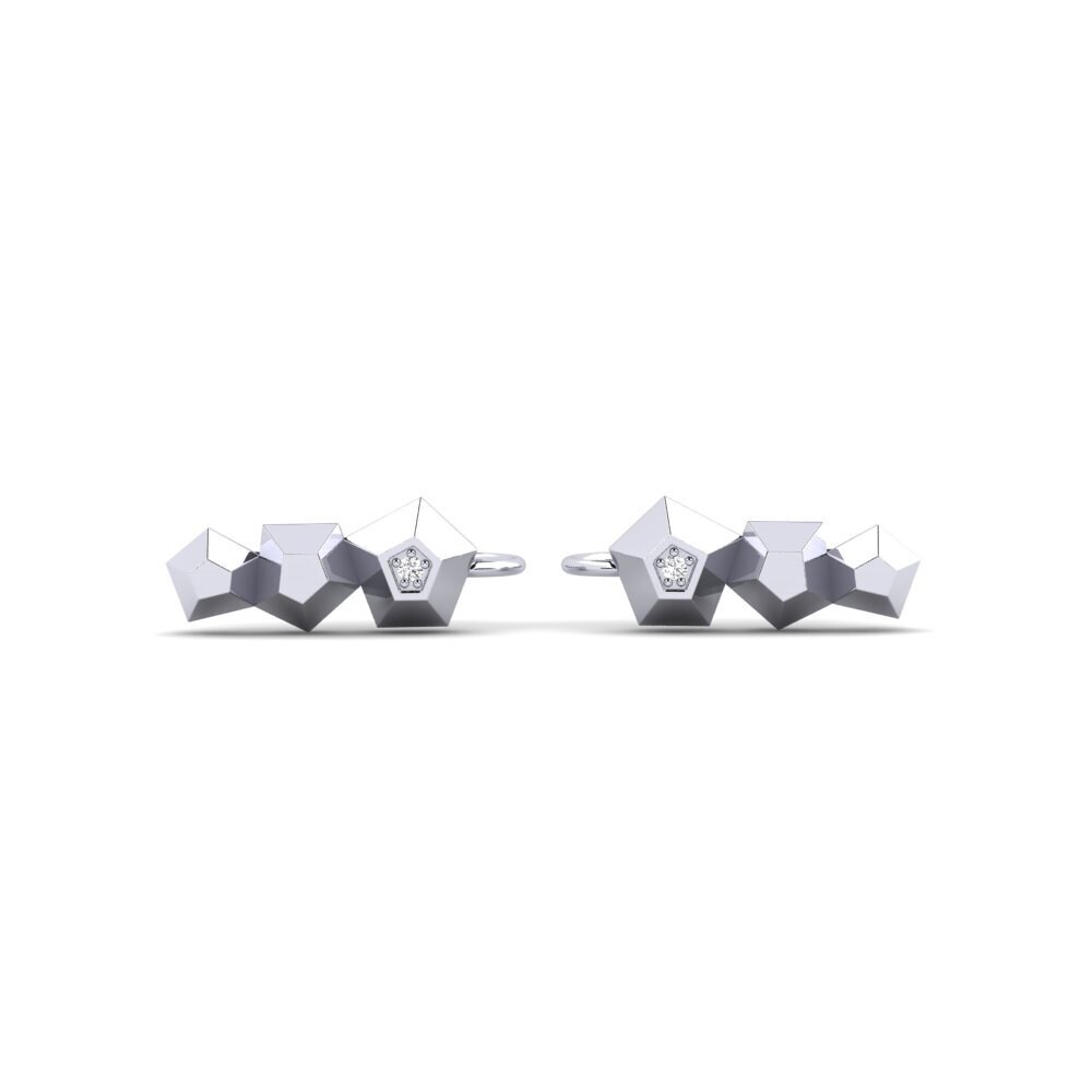9ct White Gold Women's Earring Astrology