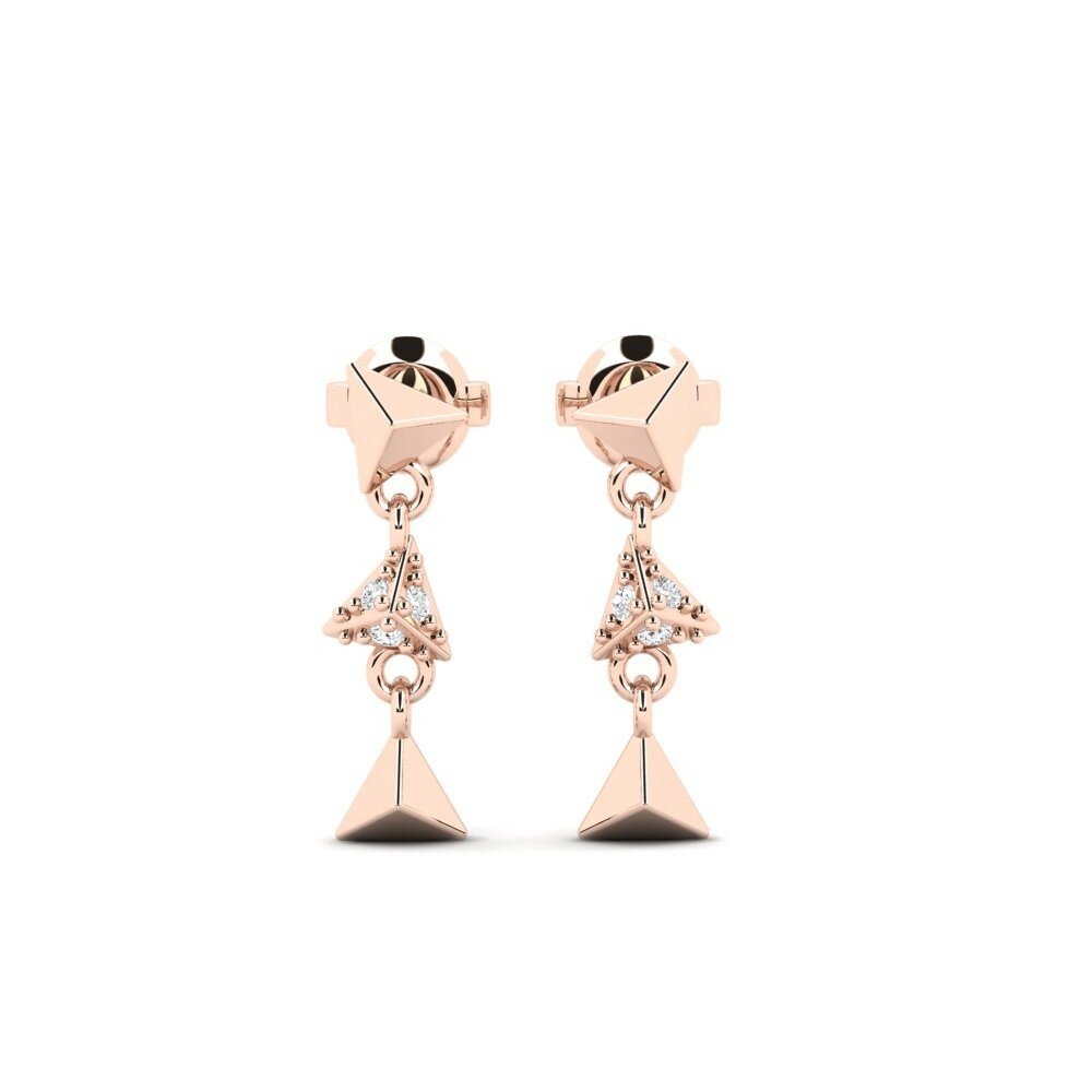 14k Oro Rosa Pendiente de mujer Briset - A