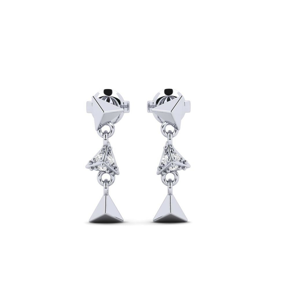 9ct White Gold Women's Earring Briset - A