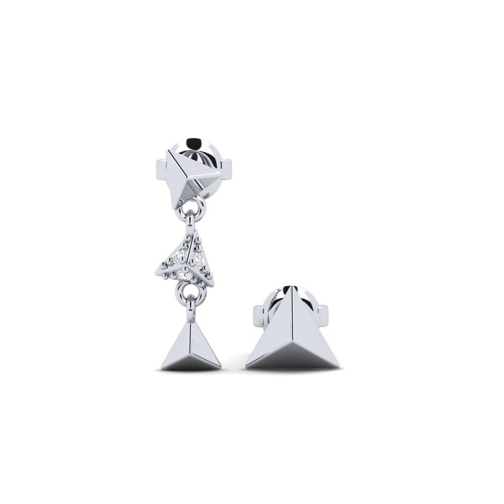 9ct White Gold Women's Earring Briset - SET