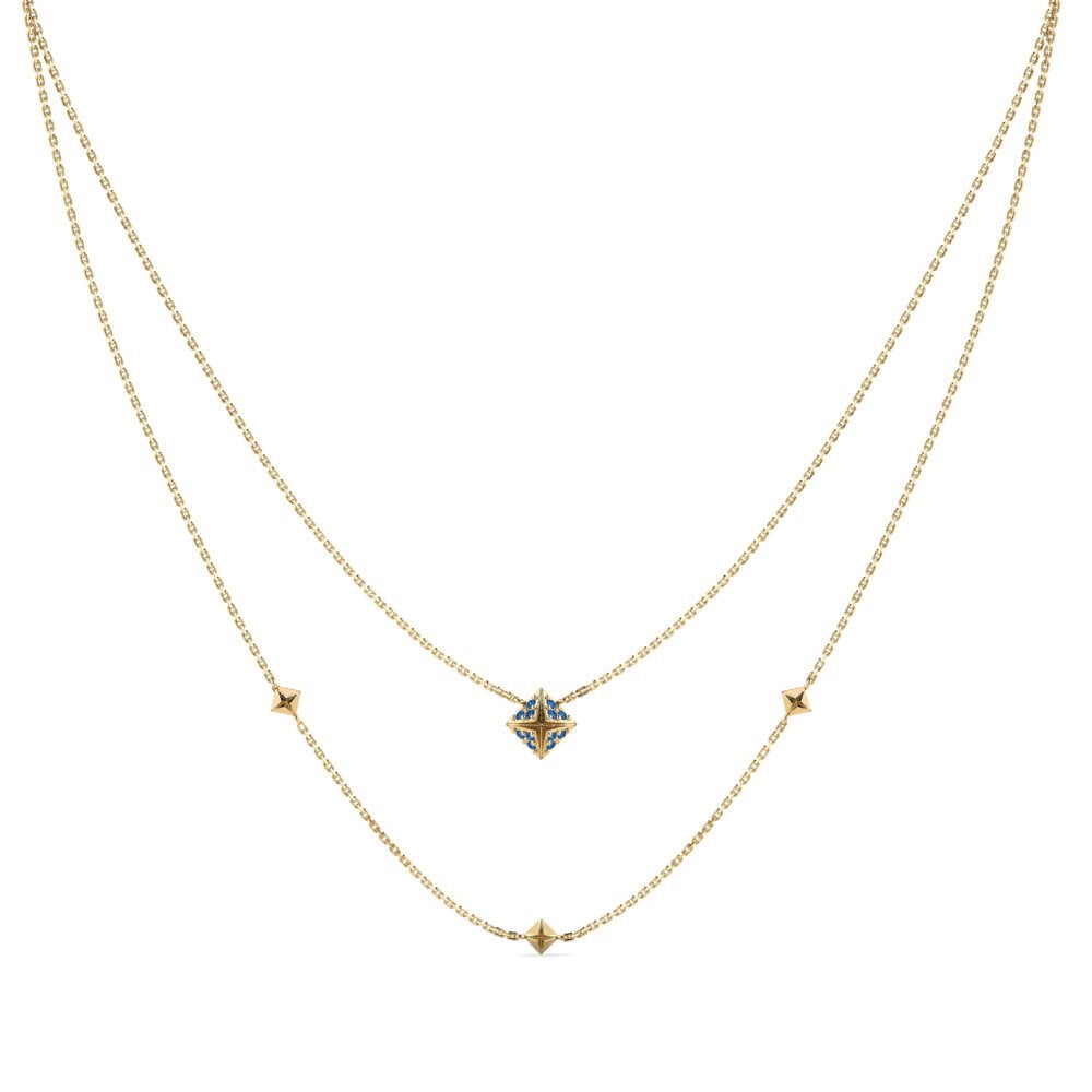 Dark Blue Zirconia Women's Necklace Burchak