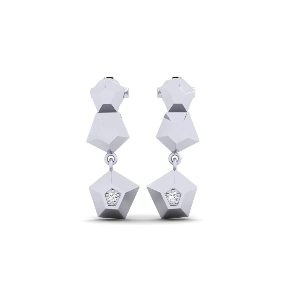 9ct White Gold Women's Earring Celestialpol