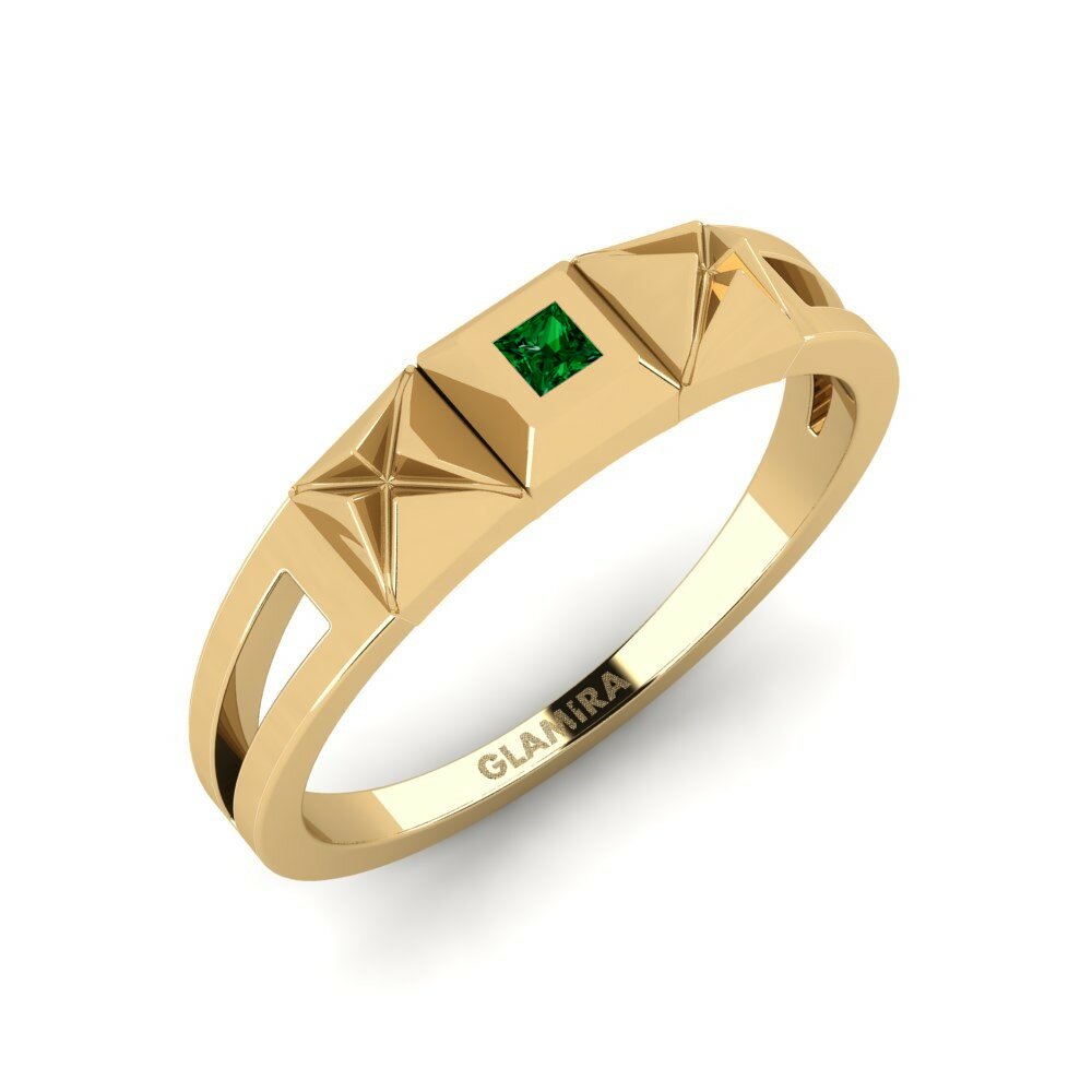 Or Jaune 18k Zircone Vert Bague Corasa