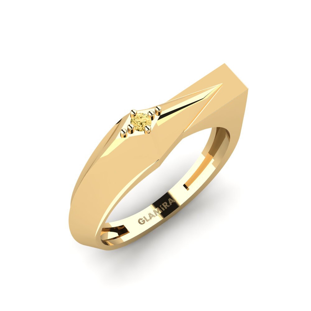 Or Jaune 18k Diamant Jaune Bague Helmand