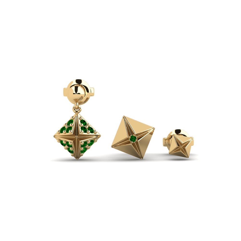 Groene Zirkoon Dames Oorbellen Hoek - SET