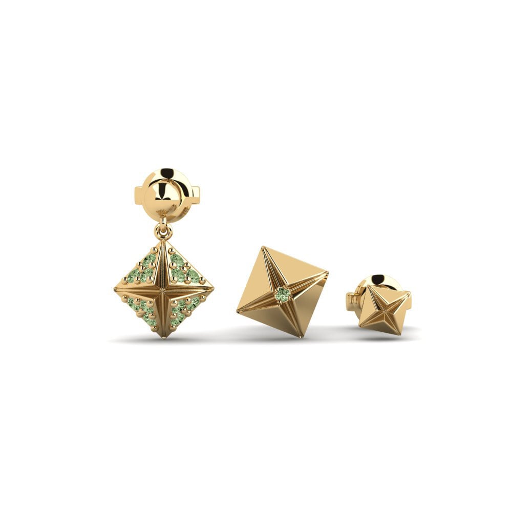 Green Diamond Women's Earring Hoek - SET
