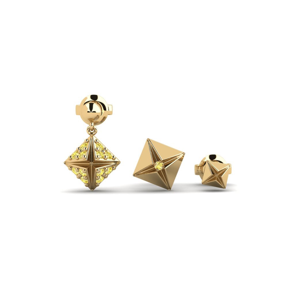 Yellow Sapphire Women's Earring Hoek - SET