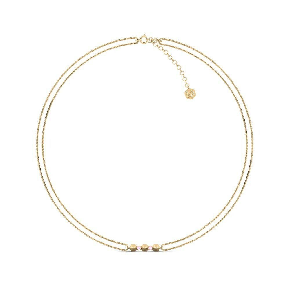 Zafiro Rosado Collar Gargantilla de Mujer Koserz